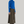 Load image into Gallery viewer, woman standing tall wearing a cobalt blue turtleneck and long brown wool skirt and maroon snake boots

